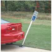 Brady Heavy Duty Flexible Sign Post, 5' H x 8" W x 8" D, Polypropylene, White