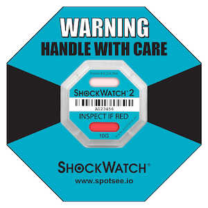 SpotSee ShockWatch 2 Impact Indicator, 10 G Range, Light Blue