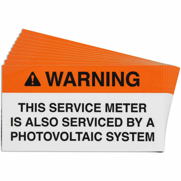 Hardware Specialty Brady PrePrinted SERVICE METER Warning Labels, 2