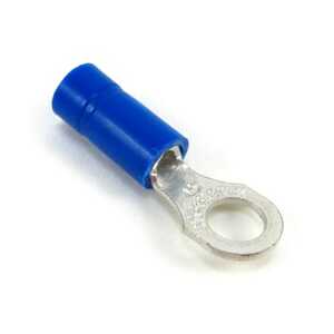 Sta-Kon Insulated Vinyl Ring Terminal For Wire Range 18-14 Stud Size #6, Blue, 1,000 Pack