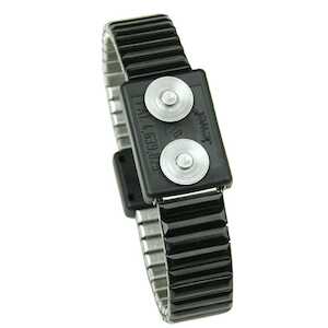 Desco Jewel Magsnap Wristband, Dual, Metal, Onyx, Large