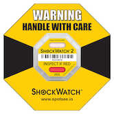 SpotSee ShockWatch 2 Impact Indicator, 25 G Range, Yellow