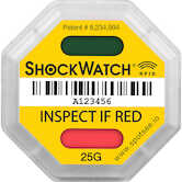 SpotSee ShockWatch RFID Impact Indicator, 25 G Range, Yellow