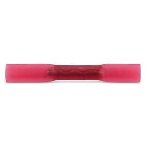 Sta-Kon Heat Shrinkable Butt Splice, 1.50" L, .25" W, Wire Range 22-18 AWG, Red, Copper, Tin Plate, 500 Pack