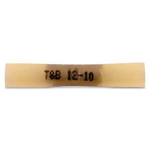 Sta-Kon Heat Shrinkable Butt Splice, 1.60" L, .31" W, Wire Range 12-10 AWG, Yellow, Copper, Tin Plate, 50 Pack