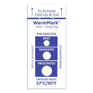 SpotSee ShockWatch WarmMark Temperature Indicator, 37°C / 99°F