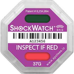 SpotSee ShockWatch RFID Impact Indicator, 37 G Range, Purple