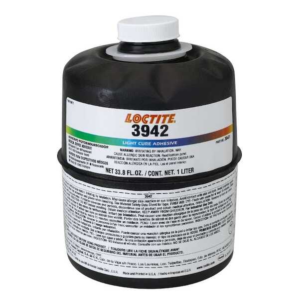 Hardware Specialty Loctite 3942 UV Cure Adhesive, 1 L Bottle, Medium
