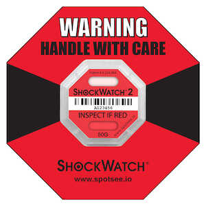 SpotSee ShockWatch 2 Impact Indicator, 50 G Range, Red