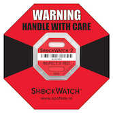 SpotSee ShockWatch 2 Impact Indicator, 50 G Range, Red