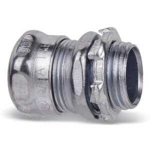 ABB 3/4" Compression Connector for Use with EMT Conduit, Steel, Electro Zinc Plated