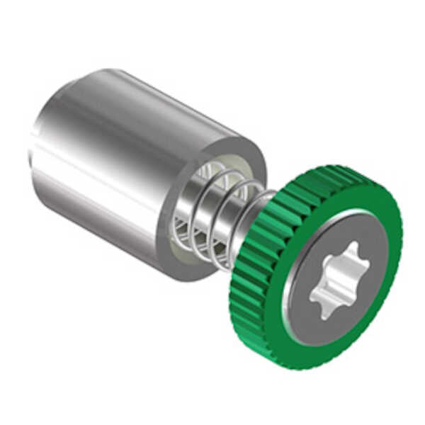Hardware Specialty Southco Captive Screw, M3 x 0.5, Flarein, Torx®, Knurled Green Knob