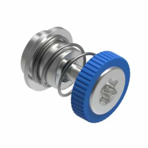 Hardware Specialty Southco Captive Screw, M3 x 0.5 Thread, Surface Mount, Torx®, Knurled Blue Knob