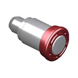 Southco Spring Loaded Plunger, Flare-in, Small Size, with Hold-Open Feature, Steel, Red Knob