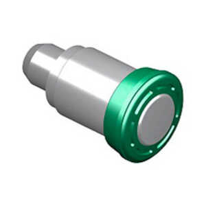 Southco Spring Loaded Plunger, Flare-in, Small Size, with Hold-Open Feature, Steel, Green Knob