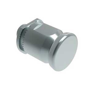Southco Spring Loaded Plunger, Thread-in, Miniature Size, without Hold-Open Feature, Steel, Bright Knob