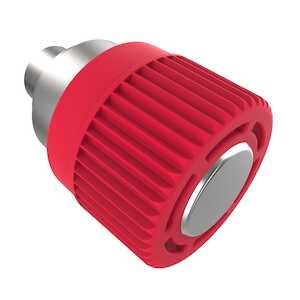 Southco Spring Loaded Plunger, Flare-in, Small Size, with Hold-Open Feature, Steel, Red Knob