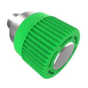 Southco Spring Loaded Plunger, Flare-in, Small Size, without Hold-Open Feature, Steel, Green Knob