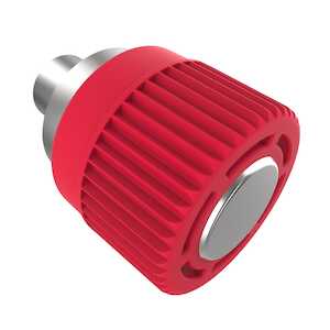 Southco Spring Loaded Plunger, Press-in, Miniature Size, without Hold-Open Feature, Steel, Red Knob
