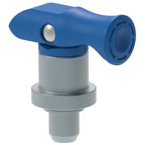 Southco Spring Loaded Plunger, Press-in, Small Size, with Hold-Open Feature, Steel, Blue