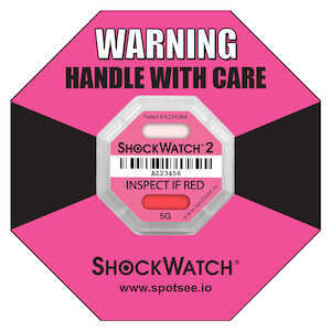 SpotSee ShockWatch 2 Impact Indicator, 5 G Range, Pink