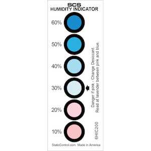 SCS Humidity Card for Moisture Barrier Bags, 6-Spot, 200/Pack