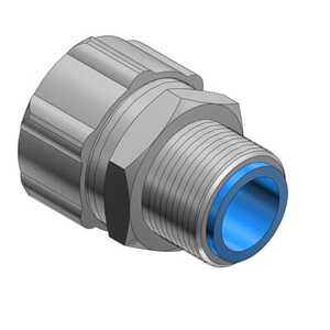 ABB 1-1/2" Steel Insulated Liquid Tight Connector w/ PG Thread and Chromate Finish, Thread Size 16mm