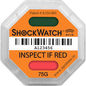 SpotSee ShockWatch RFID Indicator, 75 G Range, Orange