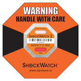 SpotSee ShockWatch 2 Impact Indicator, 75 G Range, Orange