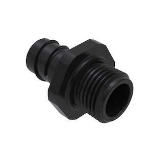 Heyco 1/4 Straight Thru Quick Twist Liquid Tight Conduit Conduit Fitting, NPT 1/4 Thread, 1.56" L, Nylon, Black