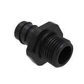 Heyco 1/4 Straight Thru Quick Twist Liquid Tight Conduit Conduit Fitting, NPT 1/4 Thread, 1.56" L, Nylon, Black