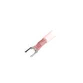 Sta-Kon Heat Shrinkable Locking Fork Terminal, Length 1.35", Width .29", Maximum Insulation .170", Bolt Hole 10, Wire Range 22-18 AWG, Red, Copper, Tin Plated, 100 Pack