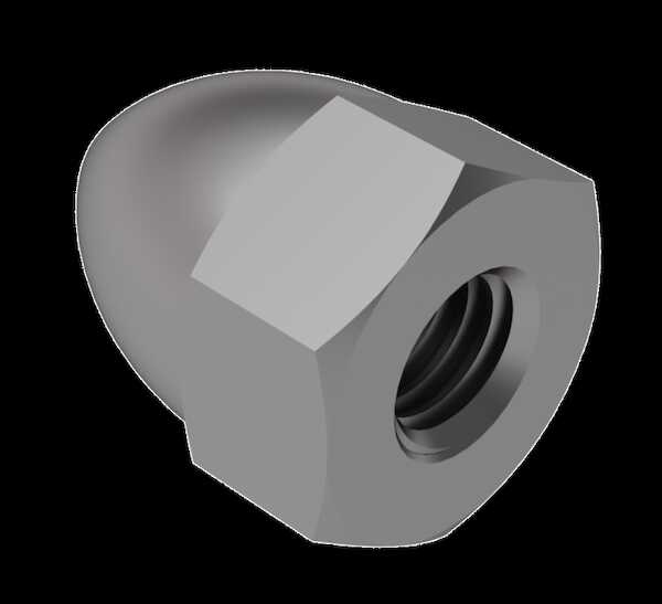 Hardware Specialty 1/4" 20 High Crown Acorn Capnut, 7/16" W X 19/32