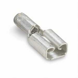 Sta-Kon Non-Insulated Female Disconnect, Length .64", Width .23", Tab Size .187" x .032", Wire Range 22-18 AWG, Copper, Tin Plate, 100 Pack
