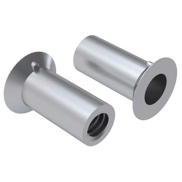 Hardware Specialty Countersunk Head Blind Rivet Nut, 832 Thread Size, .221" Body Dia., .065