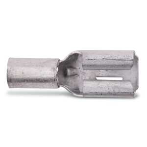 Sta-Kon Non-Insulated Female Disconnect, Length .73", Width .31", Tab Size .250" x .032", Wire Range 12-10 AWG, Copper, Tin Plate, On Mylar Tape, 500 Pack