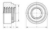 Captive Fastener Self-Clinching Nut, 1/4-20 x 3, Aluminum