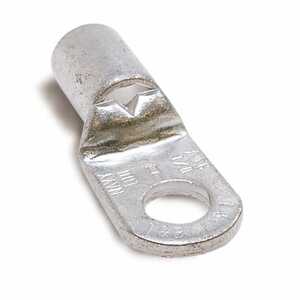 Sta-Kon J-Series 45° Non-Insulated Ring Terminal, Wire Sizes 1/0 AN, 2/0 Code, 125 Navy, Bolt Hole 3/8", Copper, Tin Plate, 50 Pack