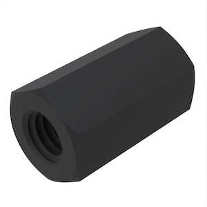 M8 Coupling Nut. 13 mm W X 24 mm H, Steel, Black Oxide. Specification - DIN6334