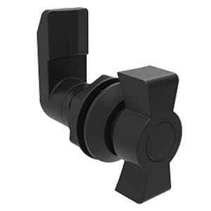 Southco Quarter-Turn Cam Latch, Wing, 25mm (.98") Grip, Sealed, Nylon, Black