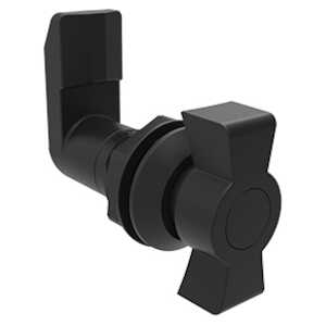 Southco Quarter-Turn Cam Latch, Wing, 32mm (1.25") Grip, Sealed, Nylon, Black