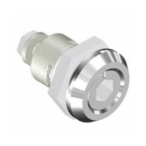 Southco Quarter-Turn Cam Latch, 8 mm Hex Recess, Spring-Return Actuator, Sealed, Zinc Alloy, Chrome Plated, Bright