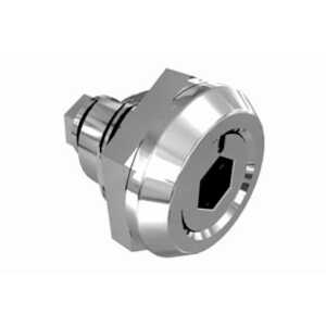 Southco Quarter-Turn Cam Latch, 8 mm Hex Recess, without Cam, Sealed, Zinc Alloy, Chrome Plated, Bright