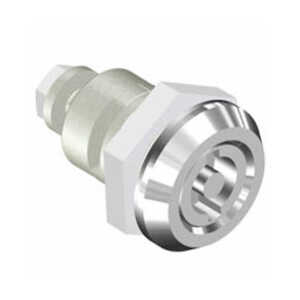 Southco Quarter-Turn Cam Latch, 5 mm Double Bitted Recess, Spring-Return Actuator, Sealed, Zinc Alloy, Chrome Plated, Bright