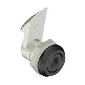 Southco Quarter-Turn Cam Latch, 8 mm Square Recess, 23mm (.91") Grip, Sealed, Zinc Alloy, Powder Coat, Black