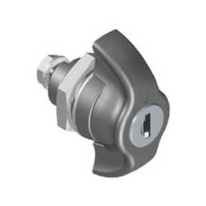 Southco Quarter-Turn Cam Latch, Key Locking (Reversible Key) Wing, without Cam, Sealed, Zinc Alloy, Powder Coat, Black