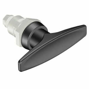 Southco Quarter-Turn Cam Latch, T-Handle, Spring-Return Actuator, Not Sealed, Zinc Alloy, Powder Coat, Black