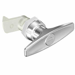 Southco Quarter-Turn Cam Latch, Key Locking (CH751) T-Handle, 23mm (.91") Grip, Not Sealed, Zinc Alloy, Chrome Plated, Bright