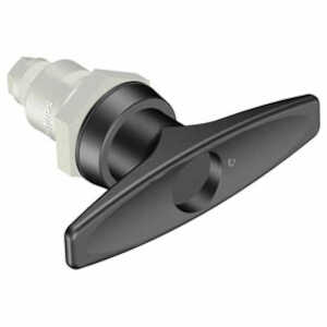 Southco Quarter-Turn Cam Latch, Key Locking (without Lock Core) T-Handle, Spring-Return Actuator, Not Sealed, Zinc Alloy, Powder Coat, Black