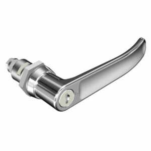 Southco Quarter-Turn Cam Latch, Key Locking (CH751) L-Handle, 23mm (.91") Grip, Not Sealed, Zinc Alloy, Chrome Plated, Bright